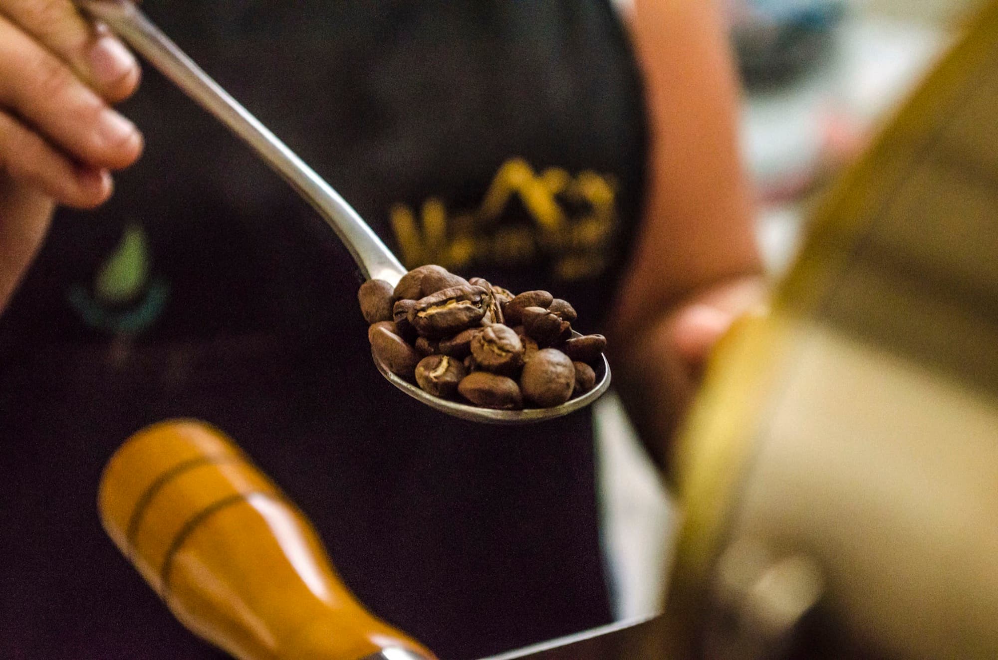 Granos de café tostados tras el tueste perfilado